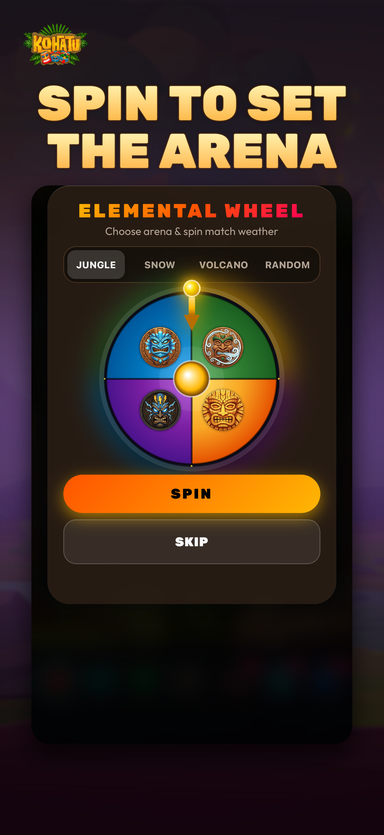 Elemental Wheel arena select